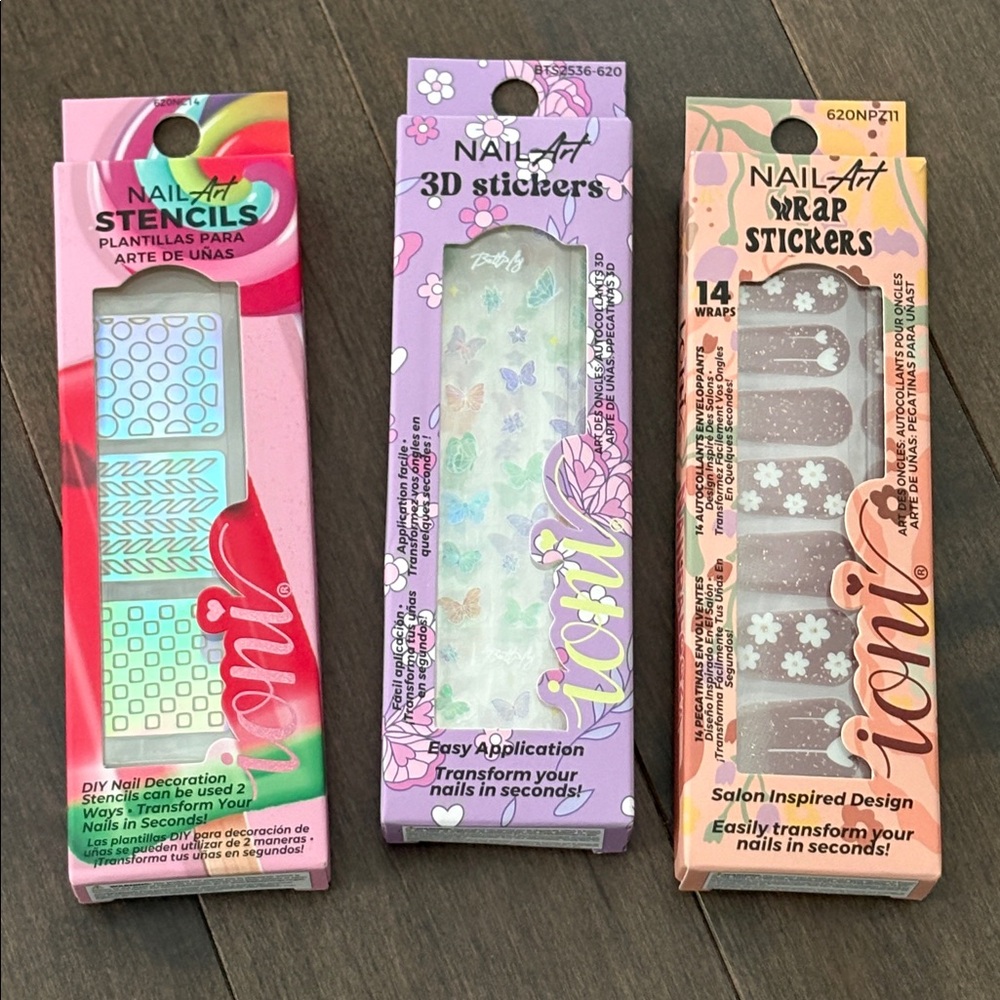TONI Nail Art Stencils, DIY Mani Pedi Cosmetic Makeup Beauty Decoration Fashion